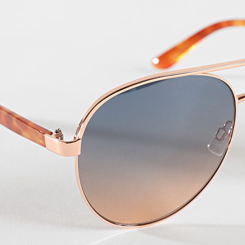 Lunettes De Soleil Doré Rose Bleu Dégradé Fauve