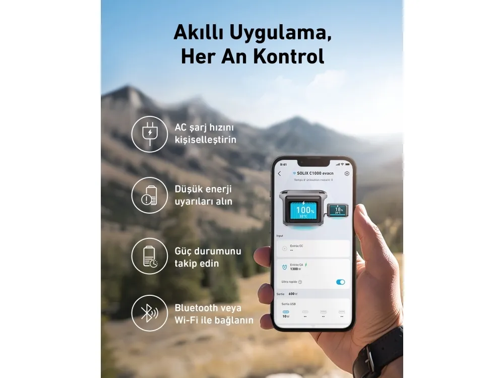 Anker SOLIX C1000X - Transportabel strømstation - 1800 Watt - litiumjernfosfat - 1056 Wh - output-stikforbindelser: 6