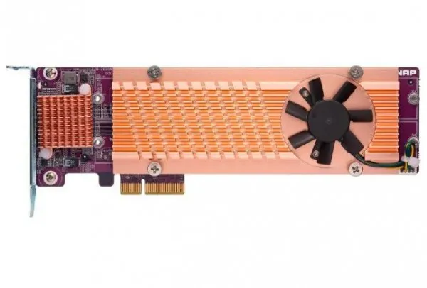 QNAP QM2-4P-384 - Lagringskontrol - PCIe 3.0 - lavprofil - PCIe 3.0 x8 - for QNAP TS-1273, 1277, 473, 677, 873, 877, 977, EC1280, TVS-2472, 473, 673, 872, 873, 882
