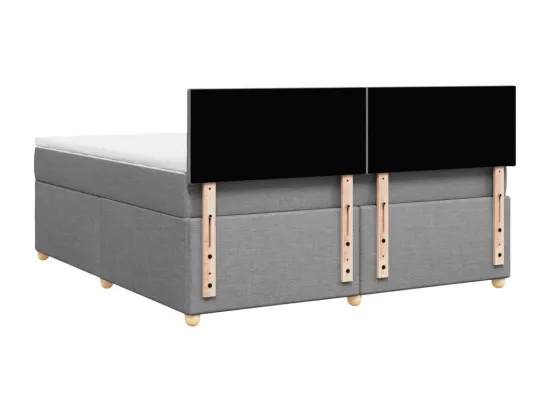 Sommier à lattes de lit avec matelas Gris clair 180x200cm Tissu