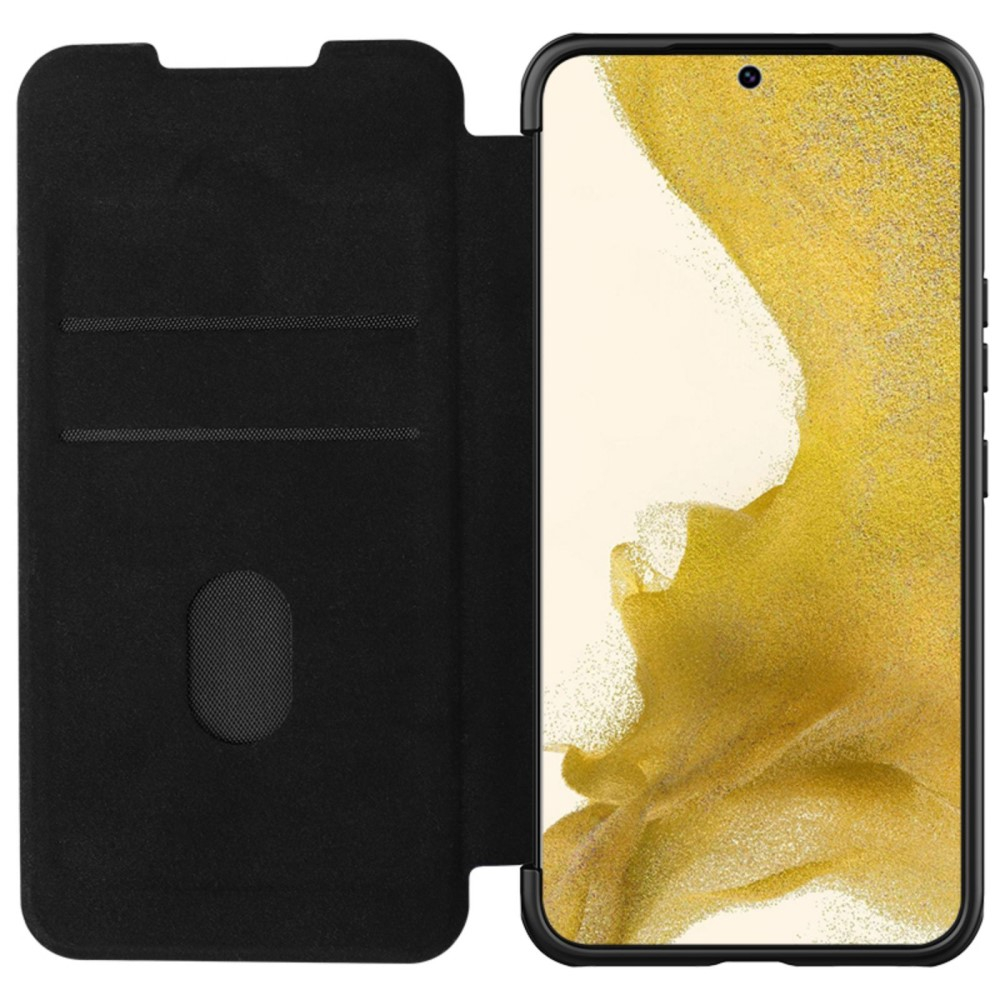 Samsung Galaxy S23 5G Leder Tasche Cam-Slider Kameraschutz - Schwarz