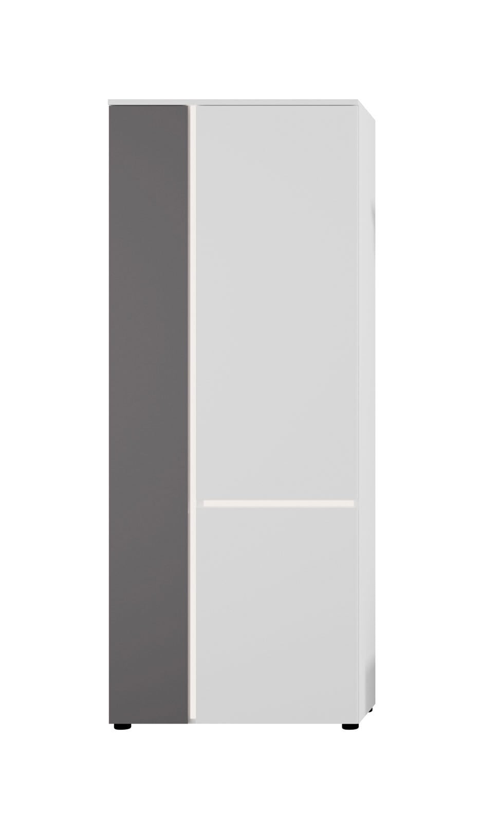 Garderobenschrank Kato 75x190x37 cm weiß/anthrazit