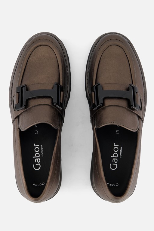 Gabor Loafers brons Leer