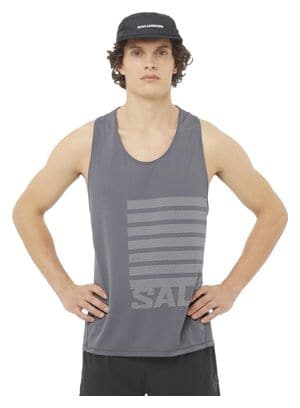 Débardeur Salomon Sense Aero Graphic Gris/Blanc Homme