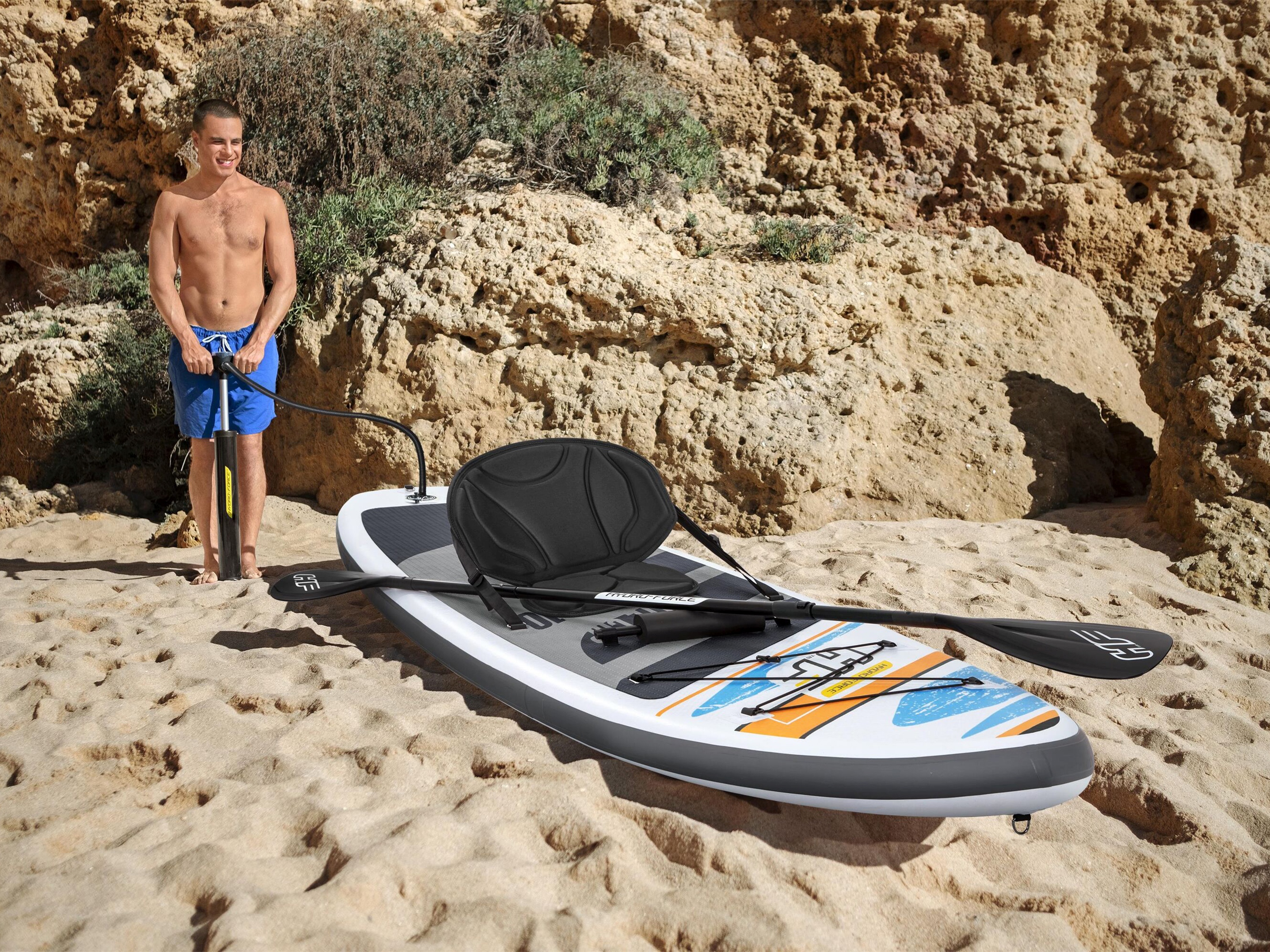 Stand Up Paddle WHITE CAP mit Kajak Sitz 305 cm