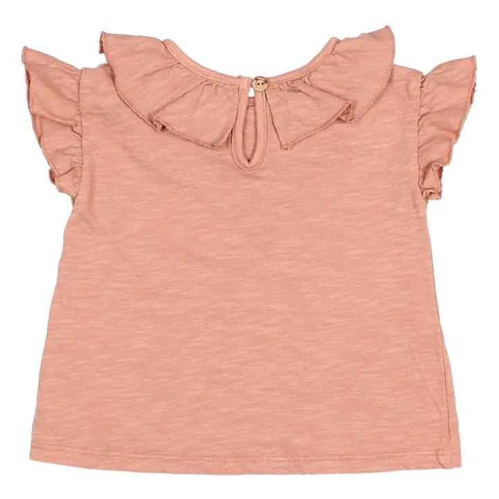 Búho T-shirt Volants Coton Flammé | Rose