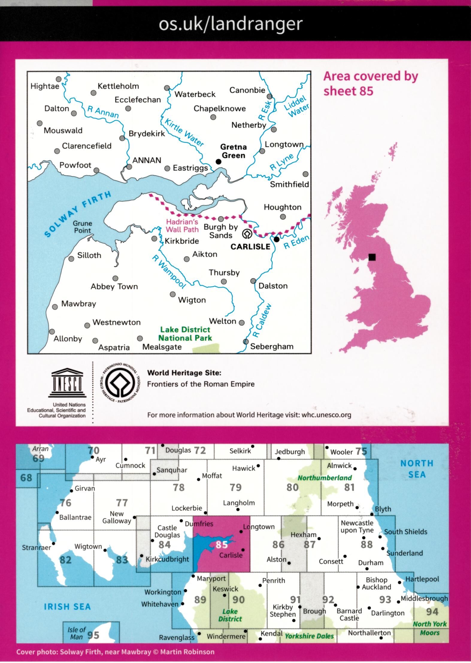 ORDNANCE SURVEY - 85 GB CARLISLE SOLWAY FIRTH 1 50 000