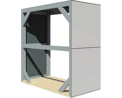 Haardhoutopslag Bertilo 151 x 75 x 154 cm antracietgrijs