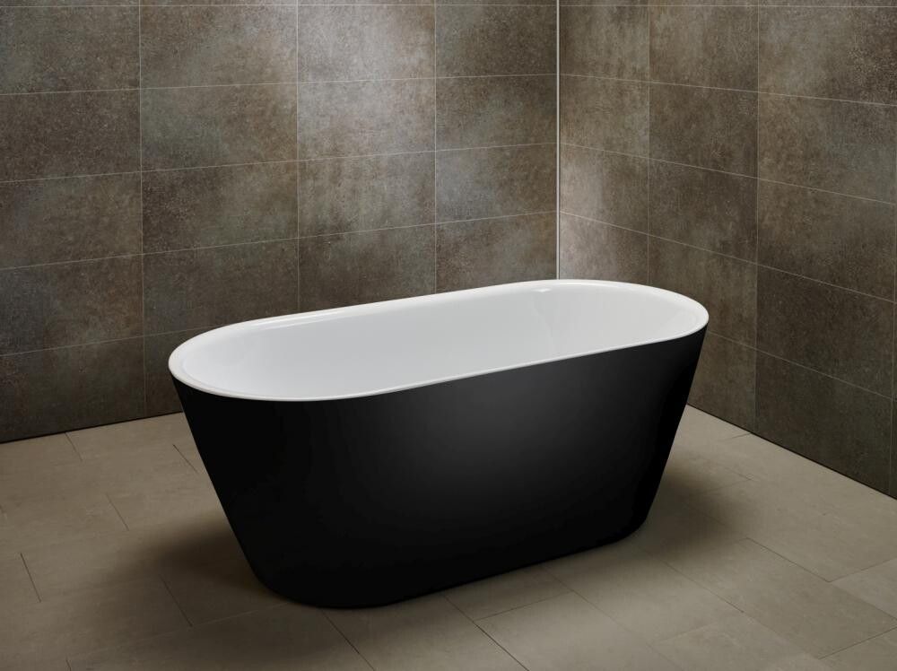 BADEKAR FRITTSTÅENDE CAMARGUE VISBY SVART/HVIT 160X75 CM