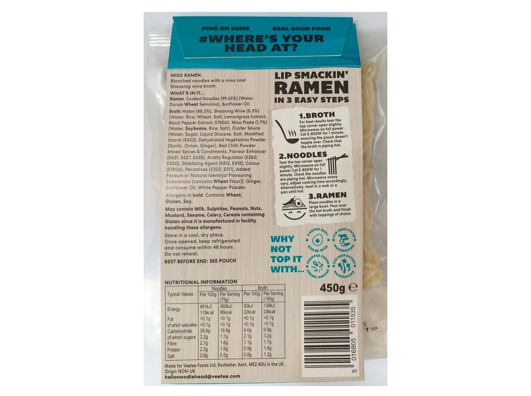 RAMEN RAMEN HEAD MISO 450G