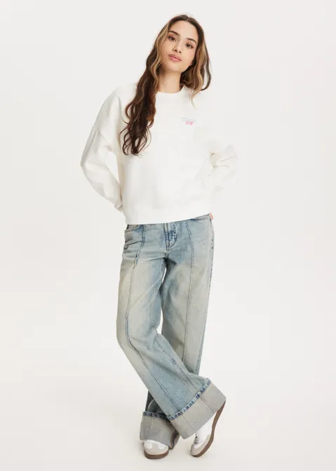 Sweater met print holiday off-white (WIT.O)