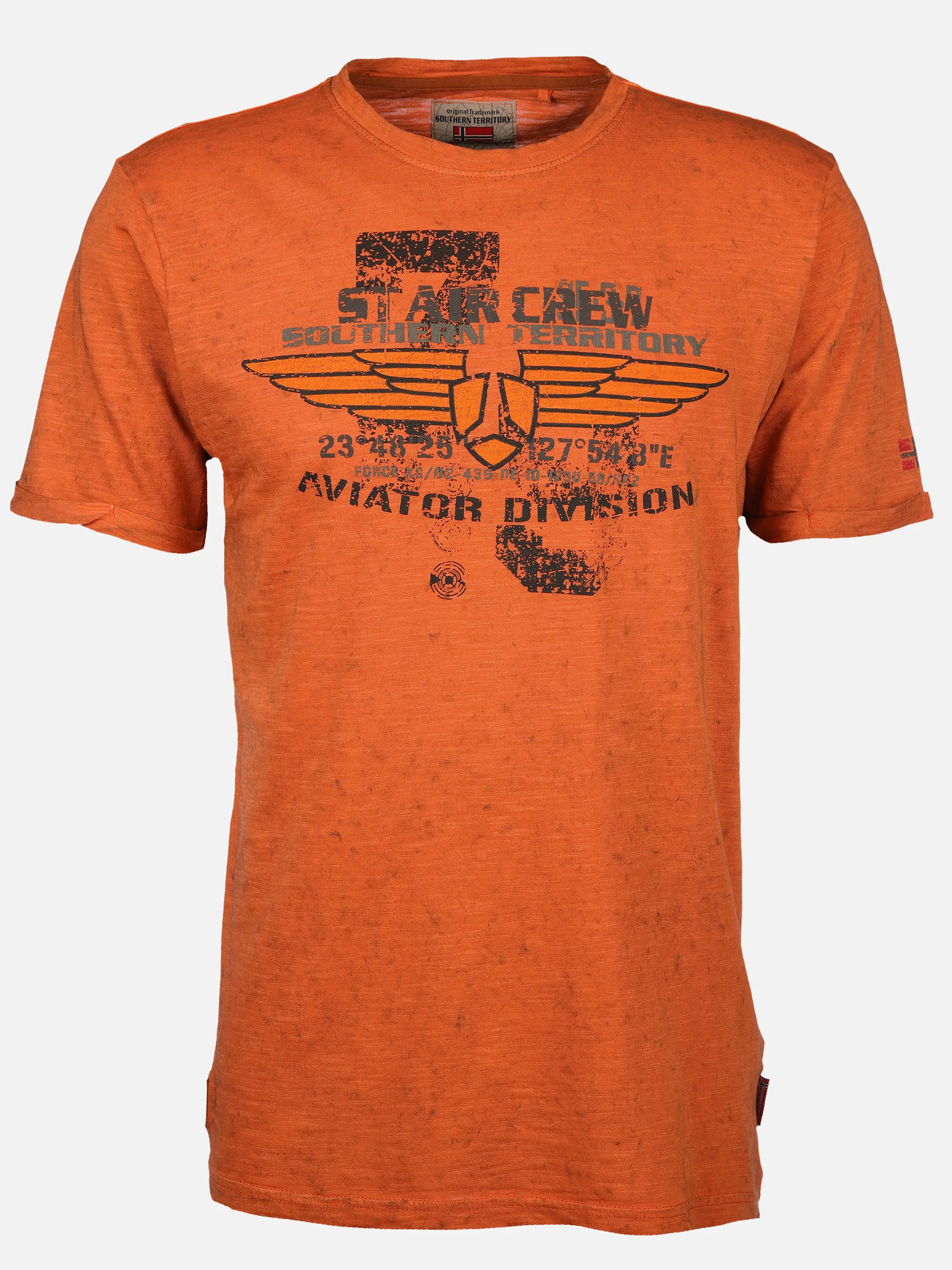 Herren T-Shirt mit Print in Used Optik