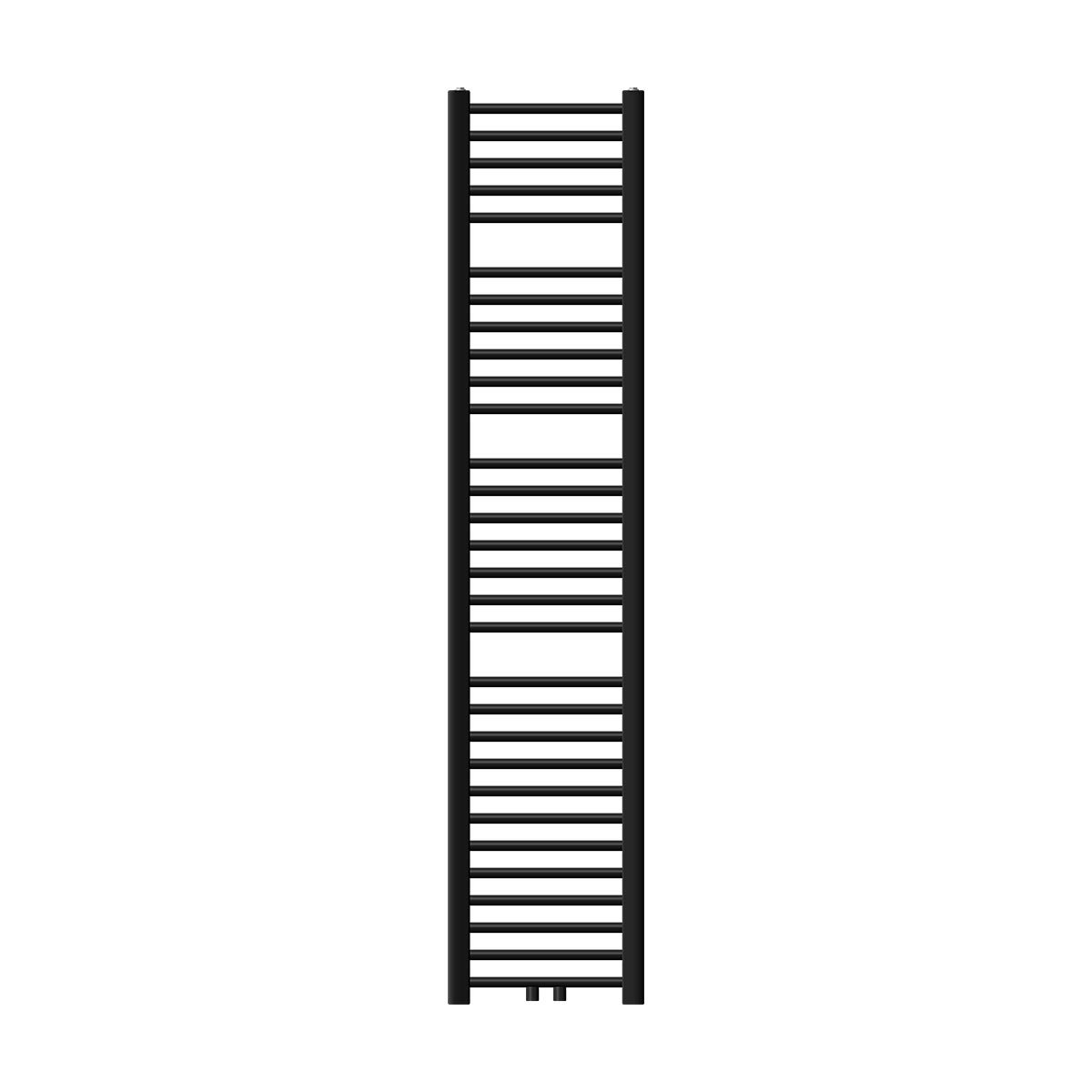 LuxeBath Sahara badkamerradiator, 300x1800 mm, mat zwart, recht, met middenaansluiting, designradiator, handdoekwarmer, handdoekdroger, handdoekradiator, handdoekradiator, badkamerverwarming