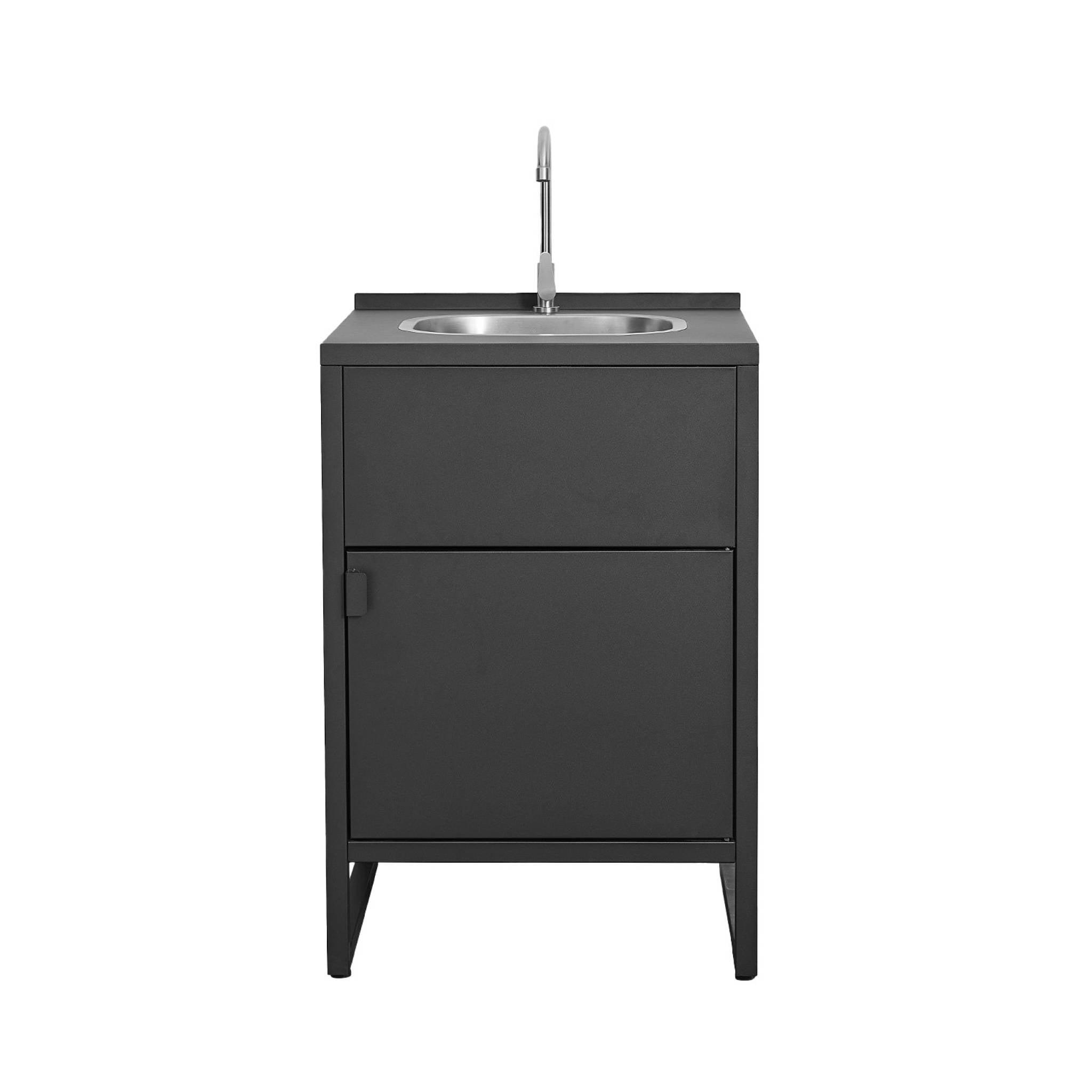 sweeek - Buitenkeuken module gootsteen en 1 deur van staal L60cm
