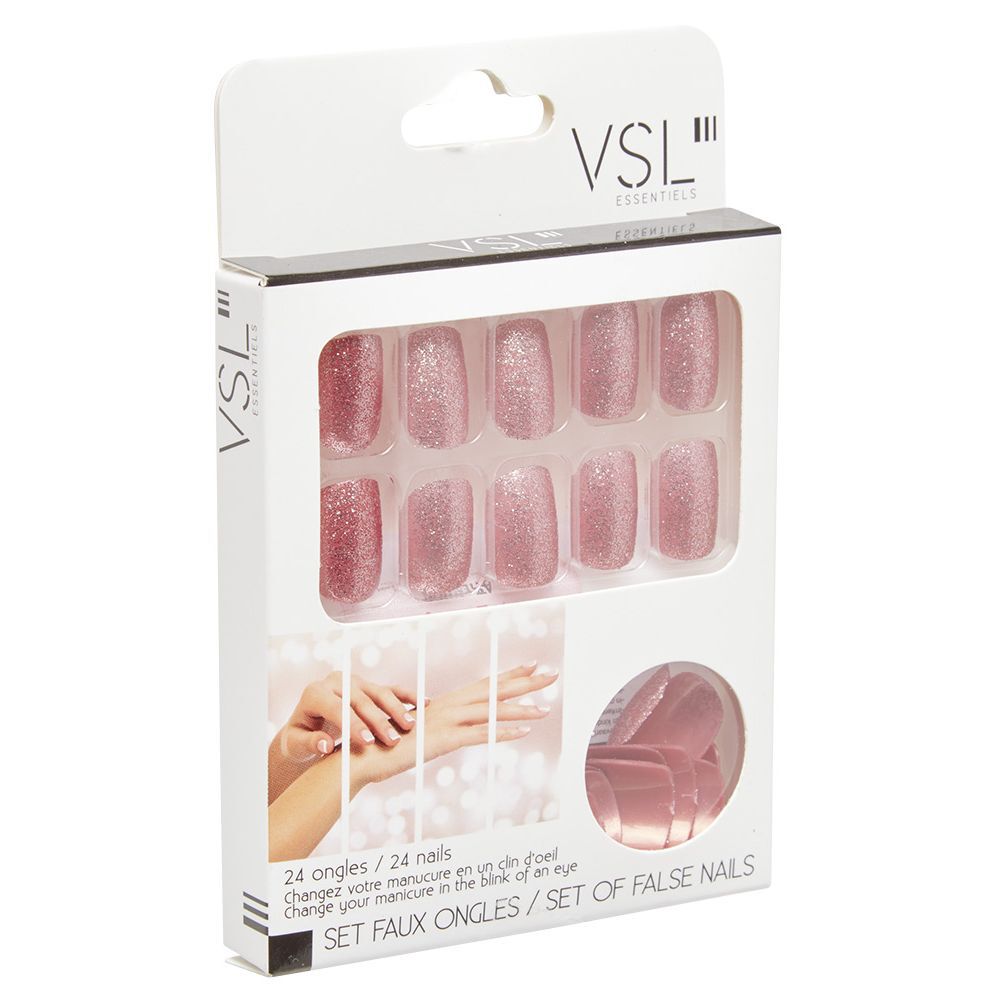 Kit faux ongles rose doré