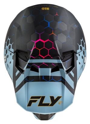 Casque intégral Fly Racing Fly Formula CC Tektonik Noir / Slate / Bleu Mat
