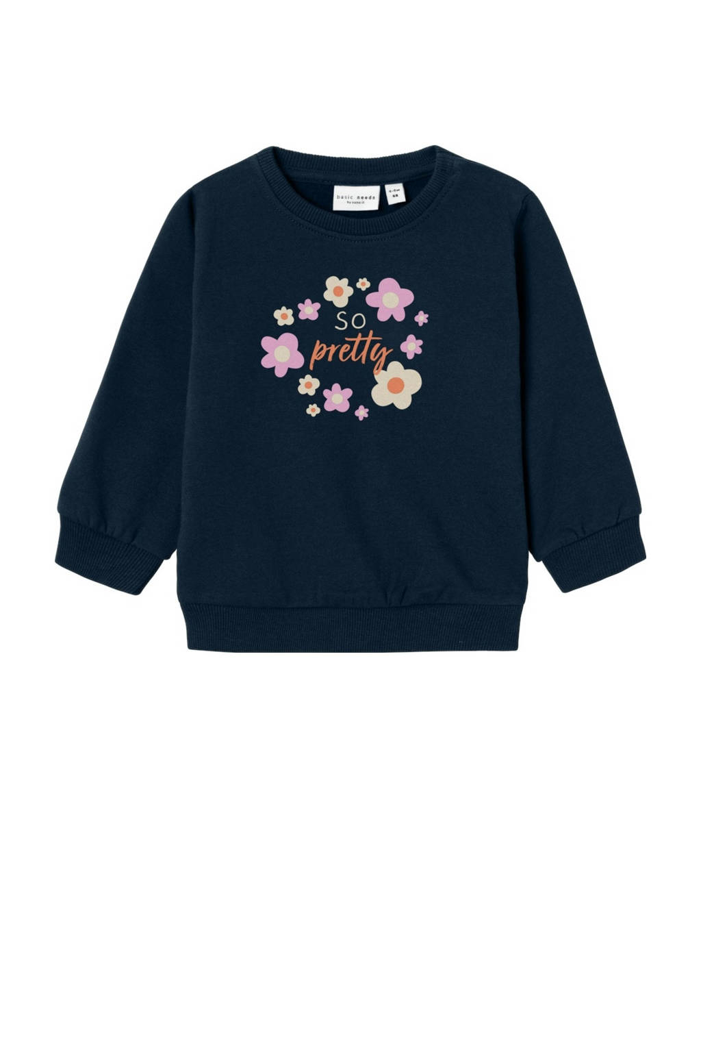 NAME IT baby sweater NBFVRILLIE met printopdruk donkerblauw