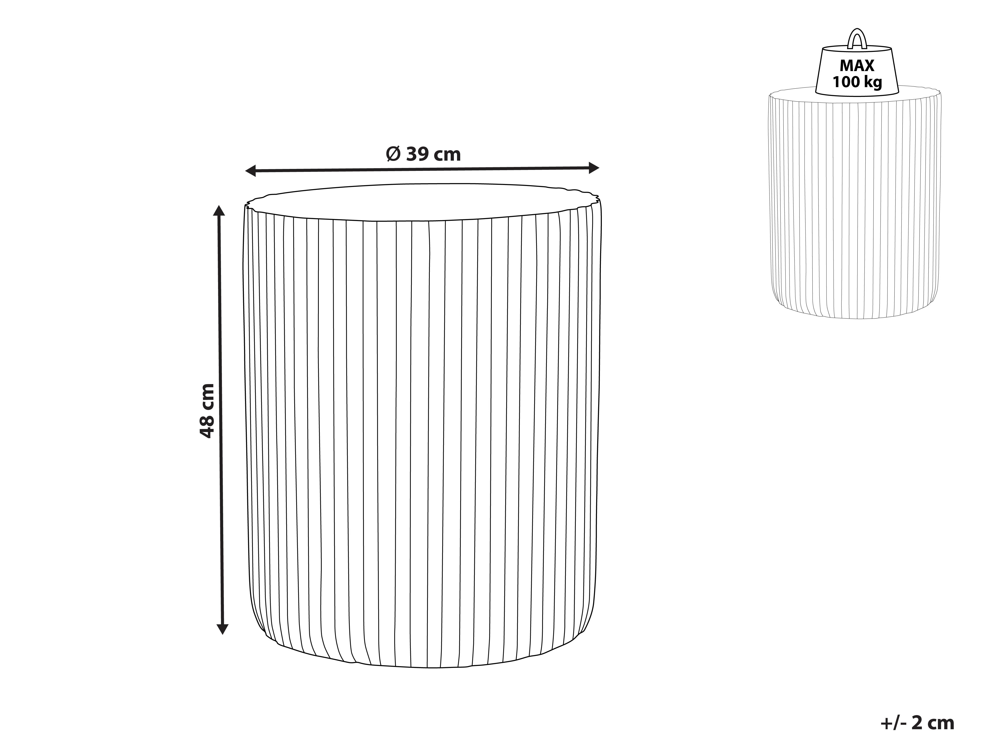 Bijzettafel AMARO 39 cm 39 cm Grijs