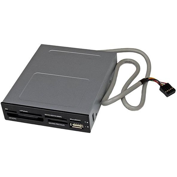 StarTech.com Lecteur de cartes mémoire interne de 3,5 pouces avec port USB 2.0 - Multicartes 22-en-1 - Noir