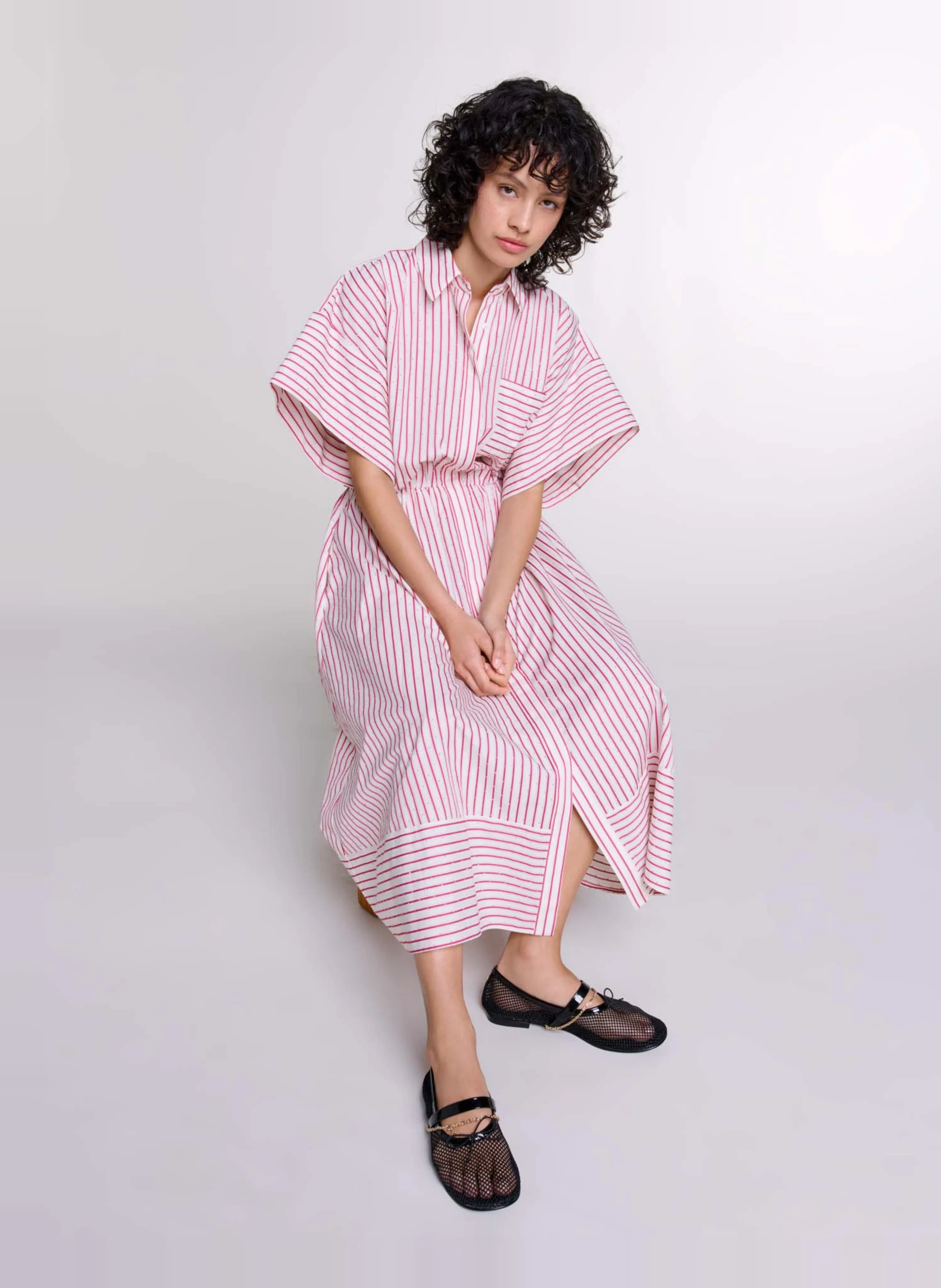 Robe chemise longues à rayures| Rayé