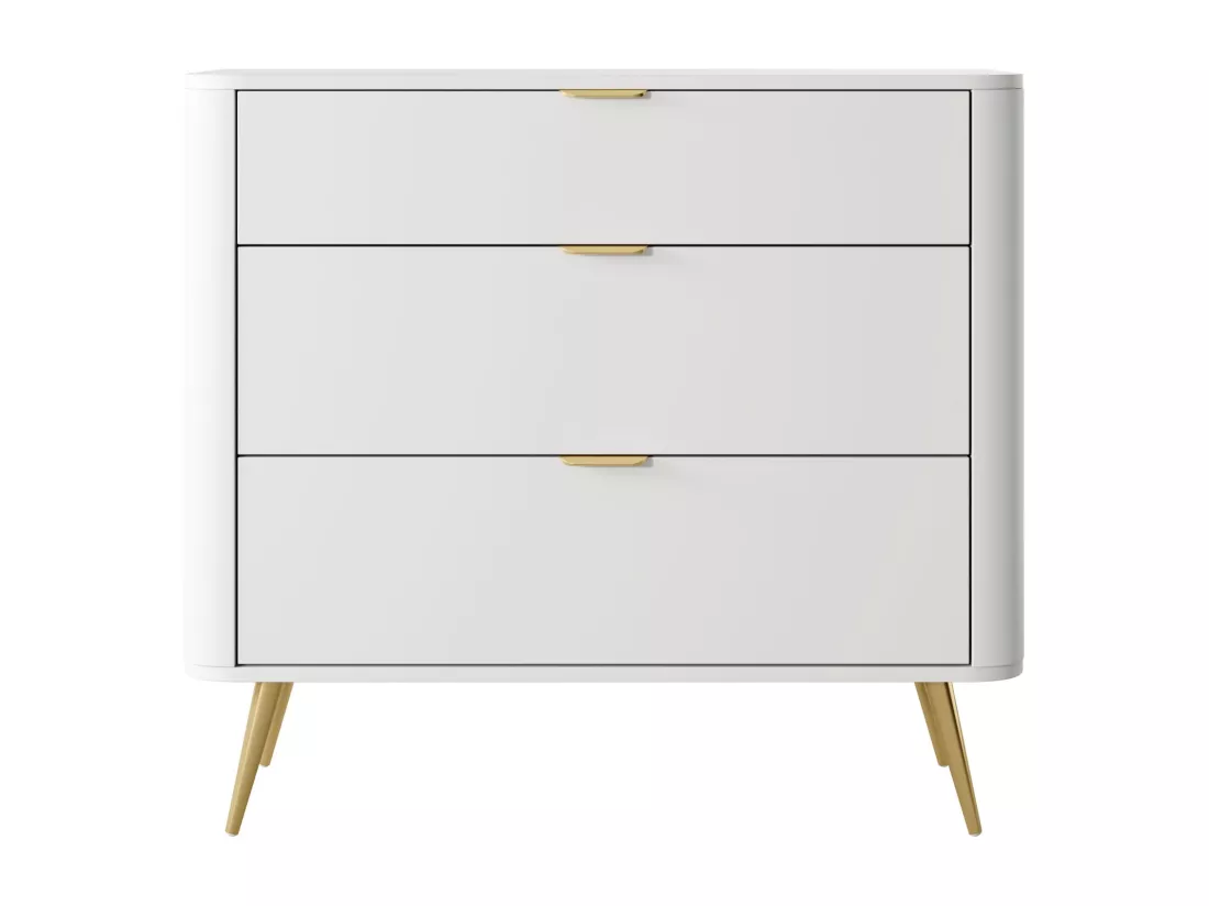 Commode - 90 cm - 3 tiroirs - blanc - OVAL