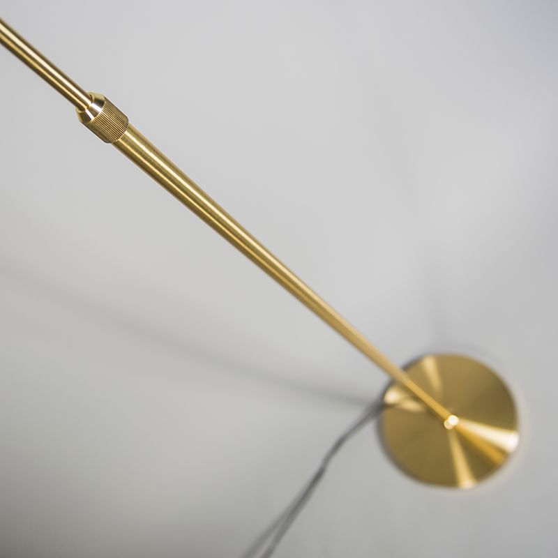 Vloerlamp goud/messing met kap zwart 45 cm verstelbaar - Parte