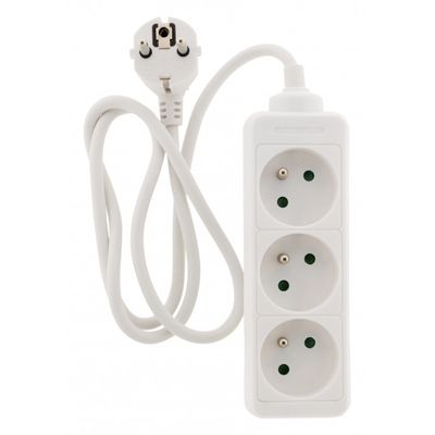 Watt&Co - multiprise 3 prises 16a - blanc