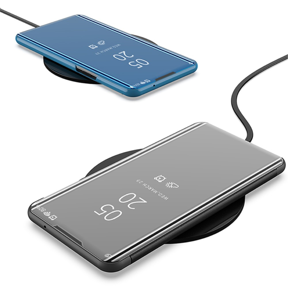 Samsung Galaxy S22 5G Clear View Standing Flip Cover Tasche - Blau