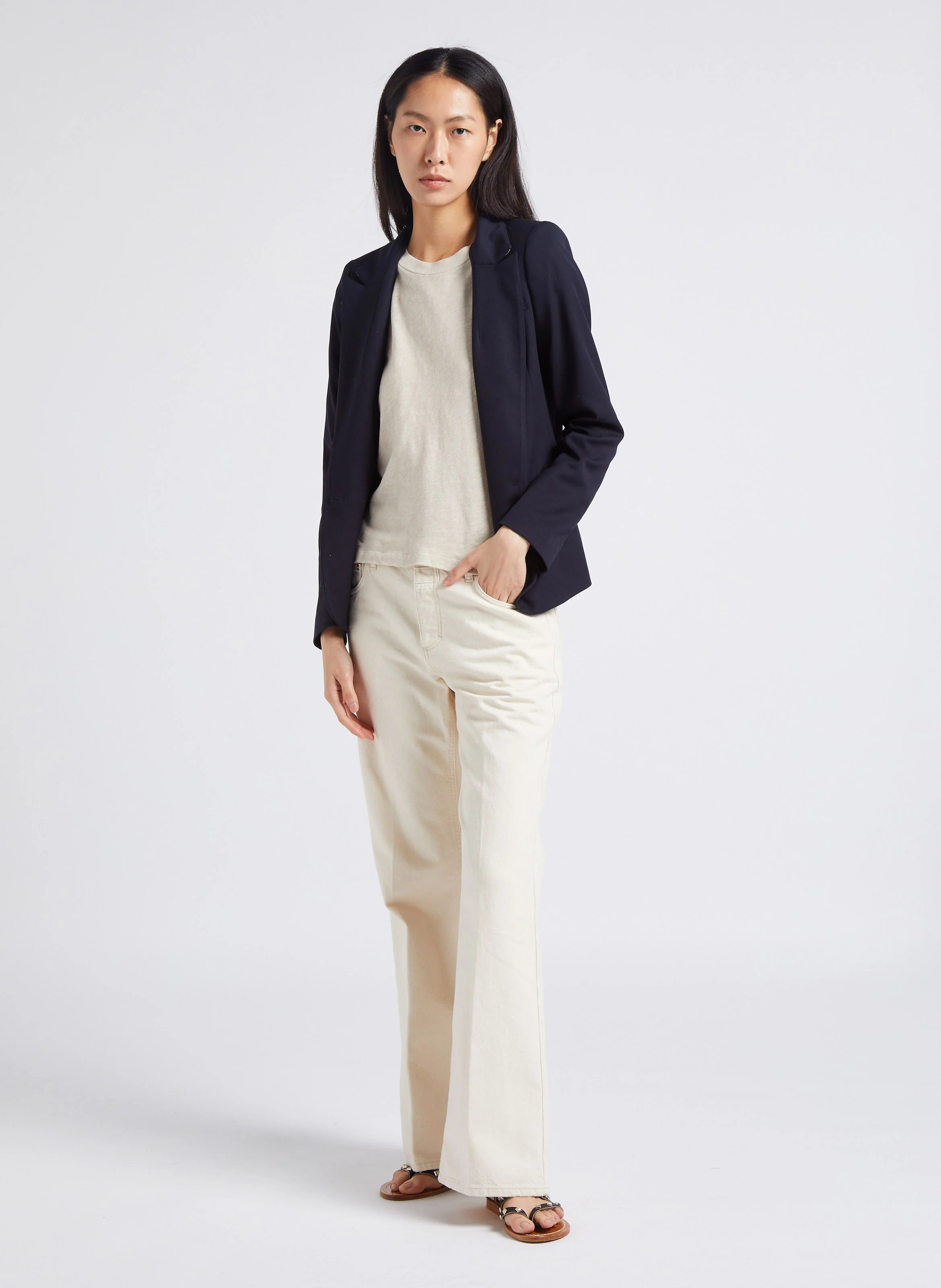 SONOMA - Tee-shirt col rond droit en coton | Beige