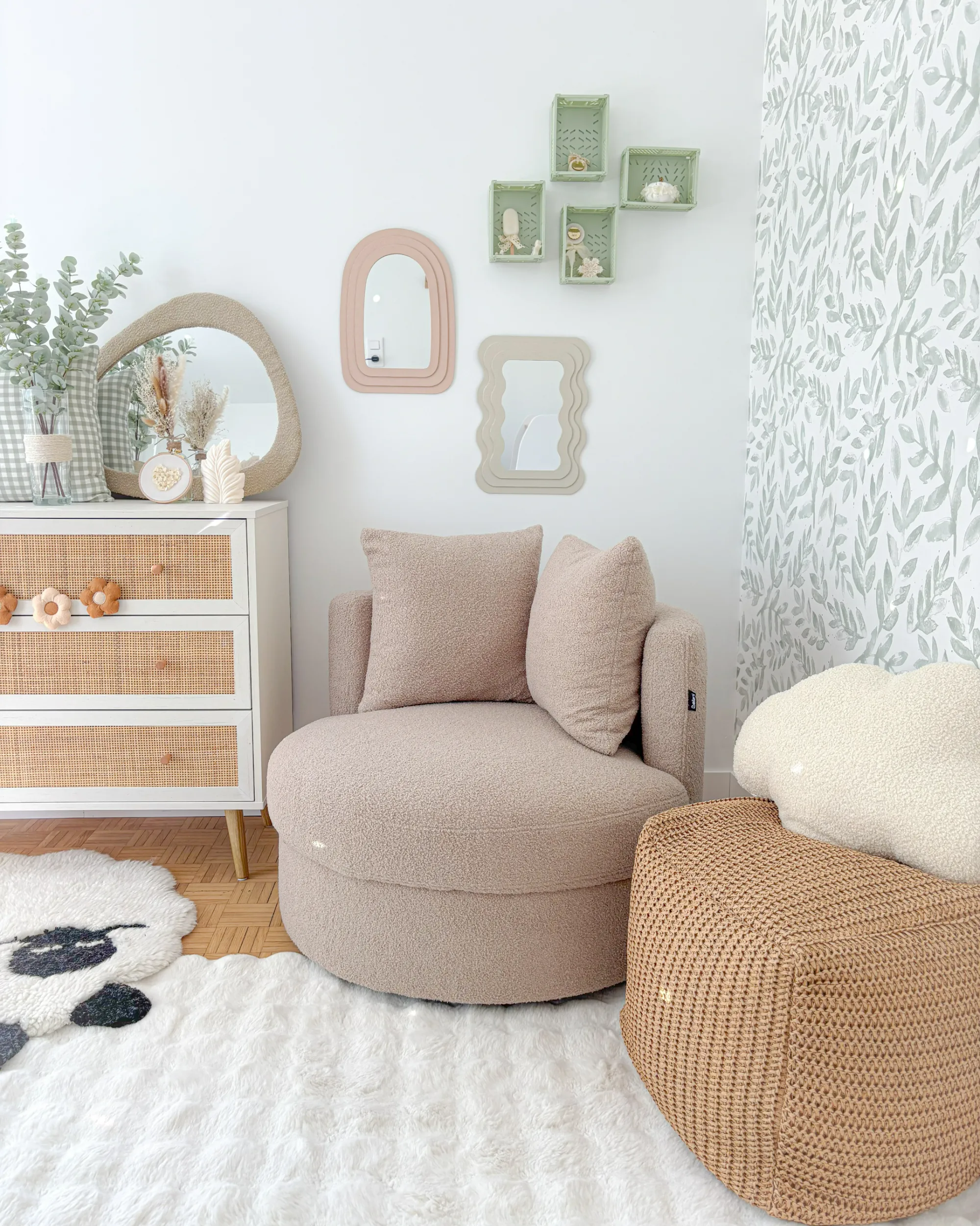 Fauteuil DALBY Bouclé Beige
