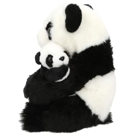 Depesche TOPModel Plüsch Panda Mama mit Baby WILD, 21 cm
