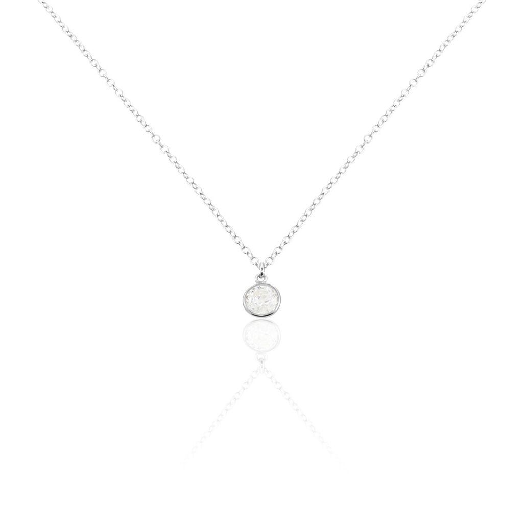 Collier Argent Blanc Lehunnus Oxyde De Zirconium