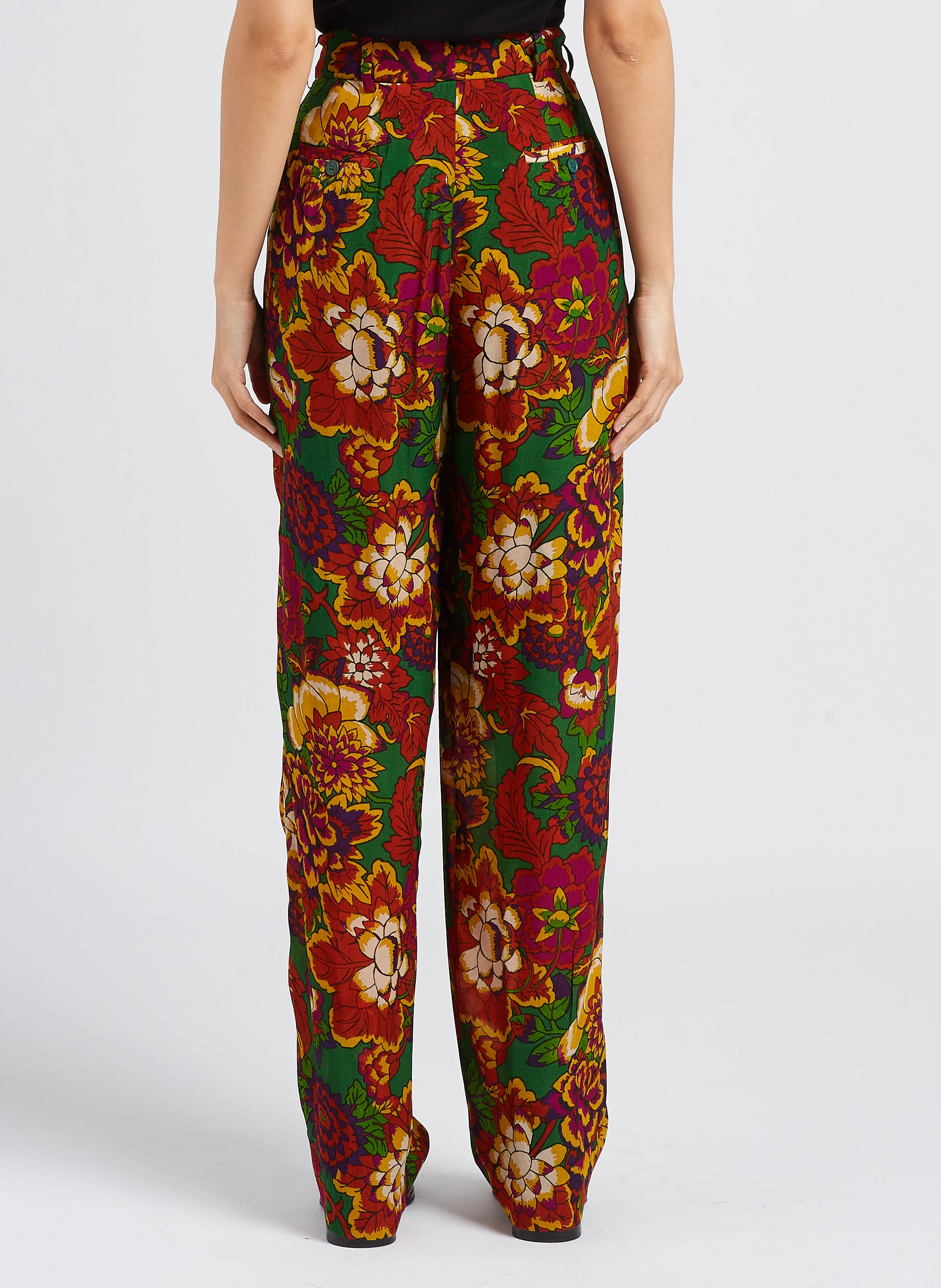 MARIUS - Pantalon taille haute droit imprimé | Multicolore