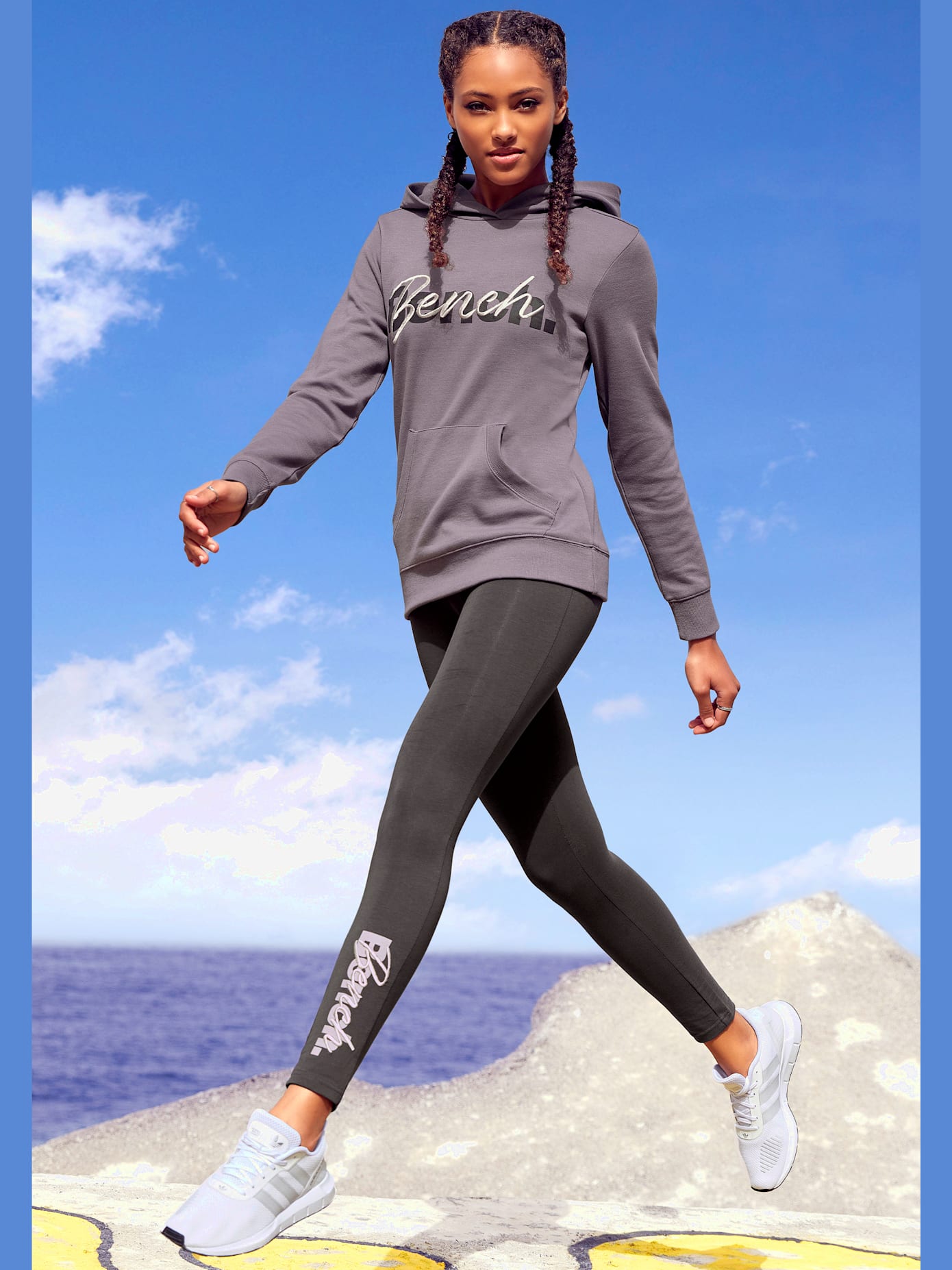 Legging caleçon avec imprimé et broderie