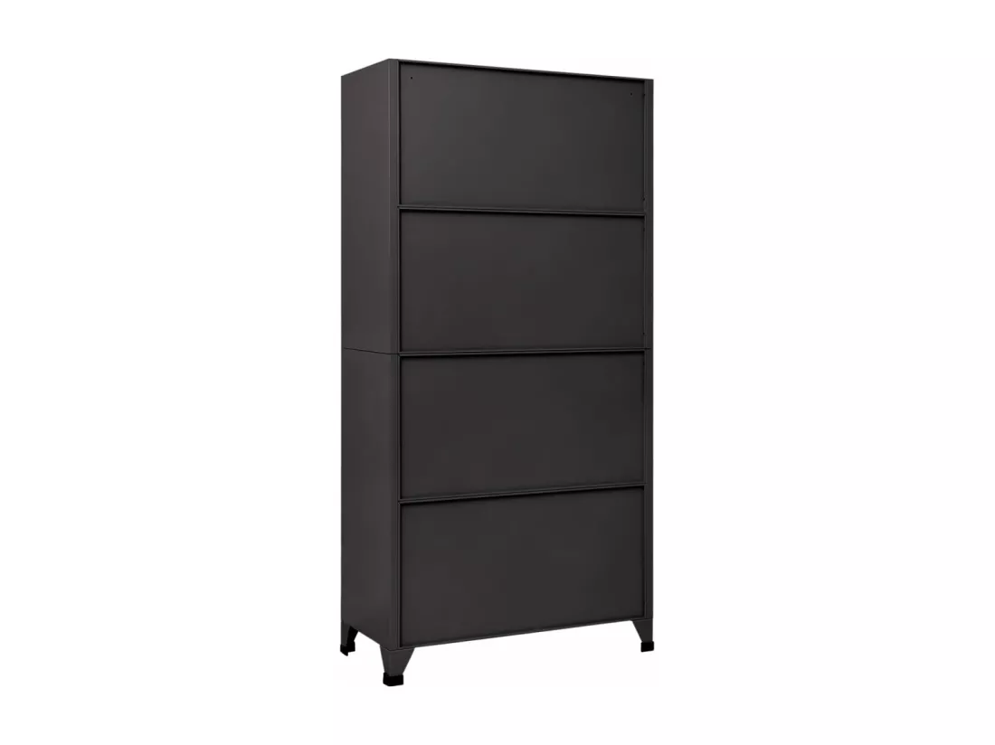 Armoire à casiers Anthracite et rouge 90x40x180 cm Acier