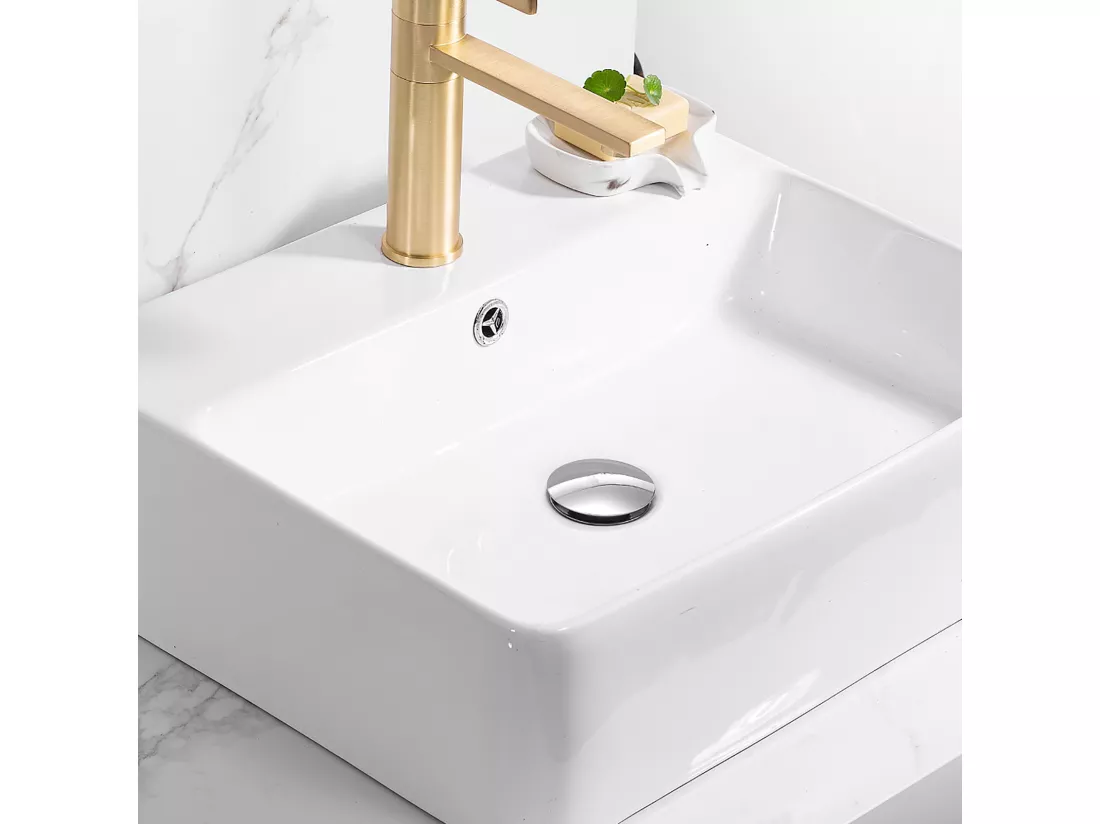 Auralum max Bonde Pop Up avec Trop-Plein,Chromé,Universal Lavabo Bouchon de Vidange avec Panier à Crépine,Laiton Anti-Colmatage Vidage Salle de Bain