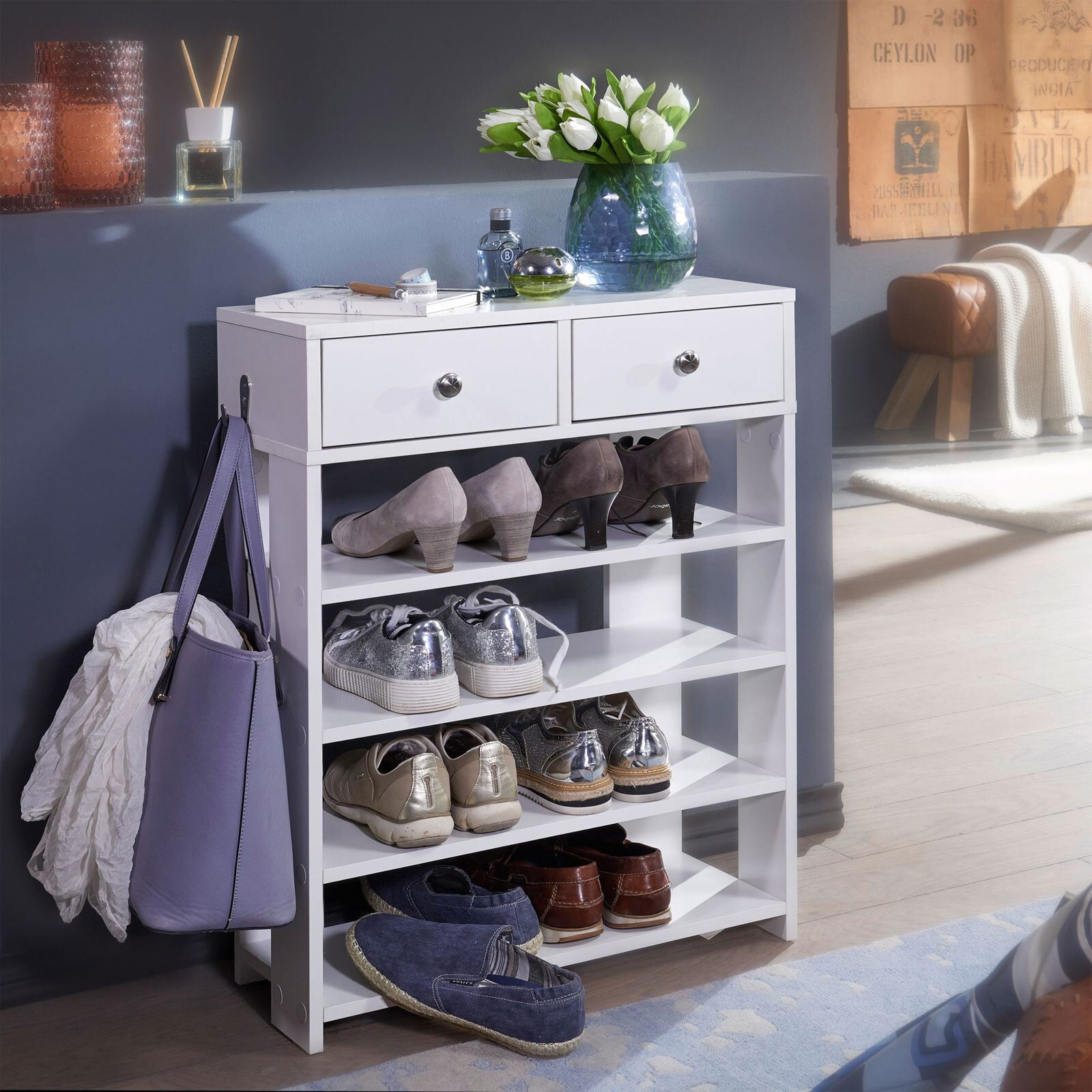 Schuhschrank 60 x 79 cm weiß