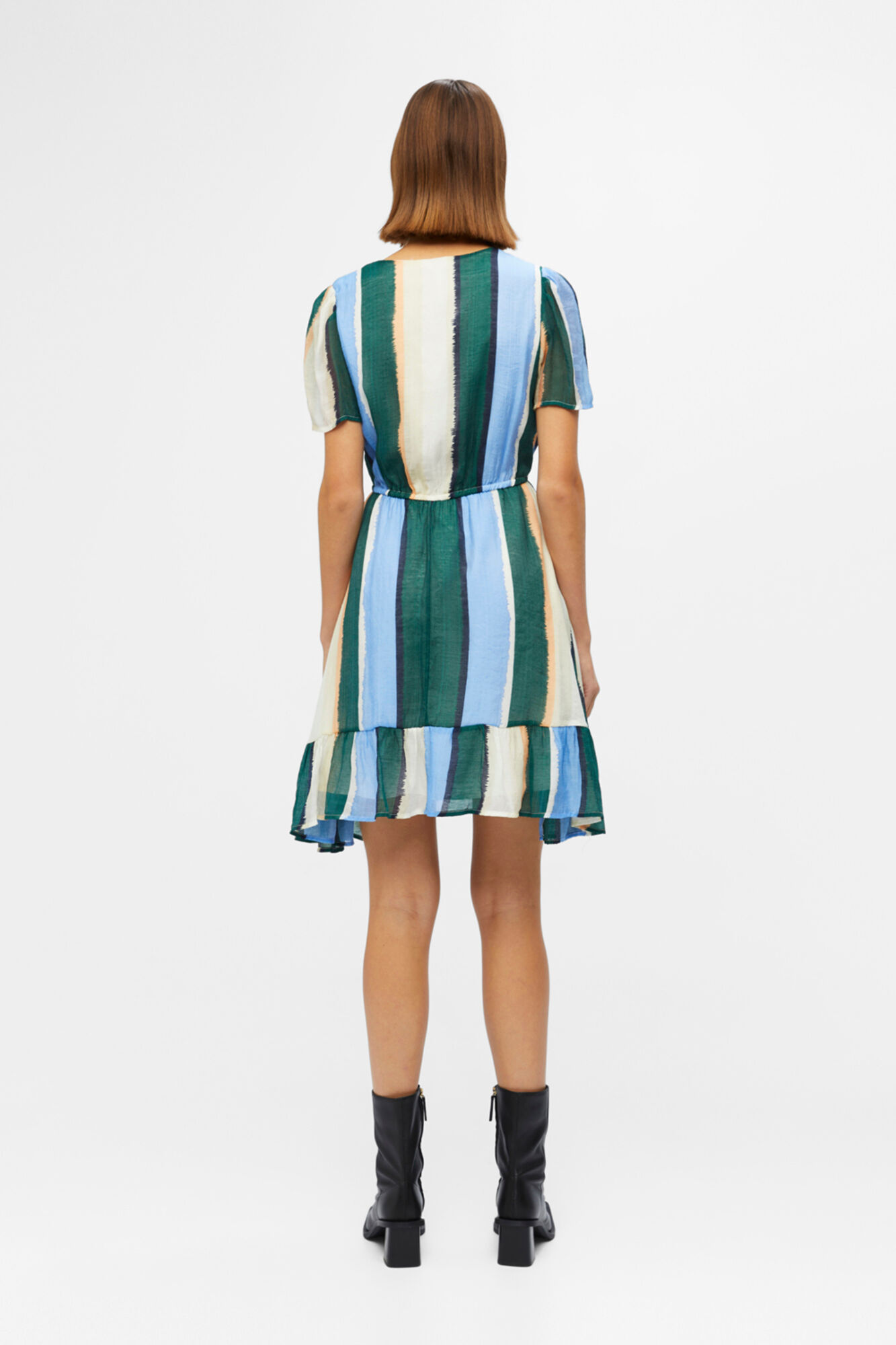 Vestido curto envelope - Verde