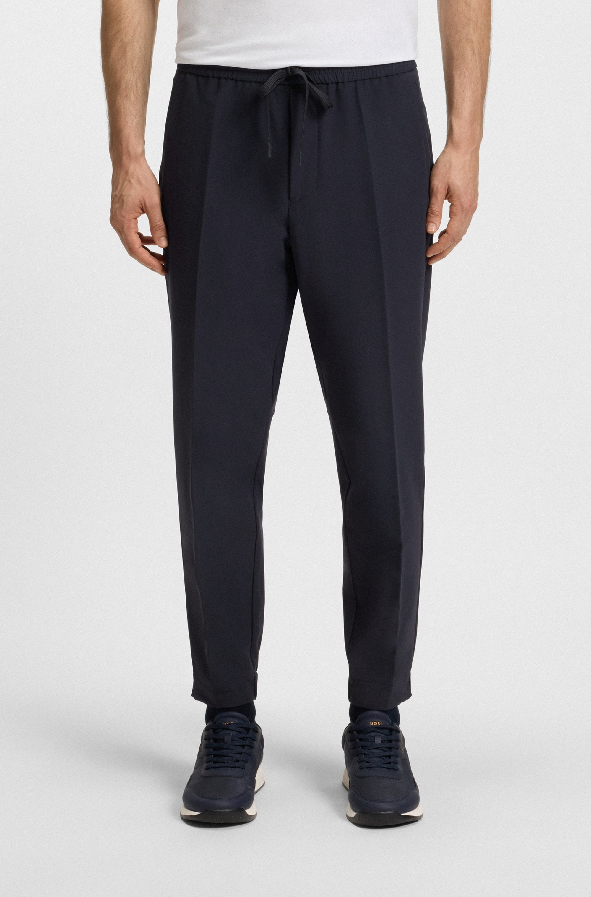BOSS GREEN Stretch-Hose »T Flex«  mit elastischem Bund und Kordelzug Stretchhose Businesshose