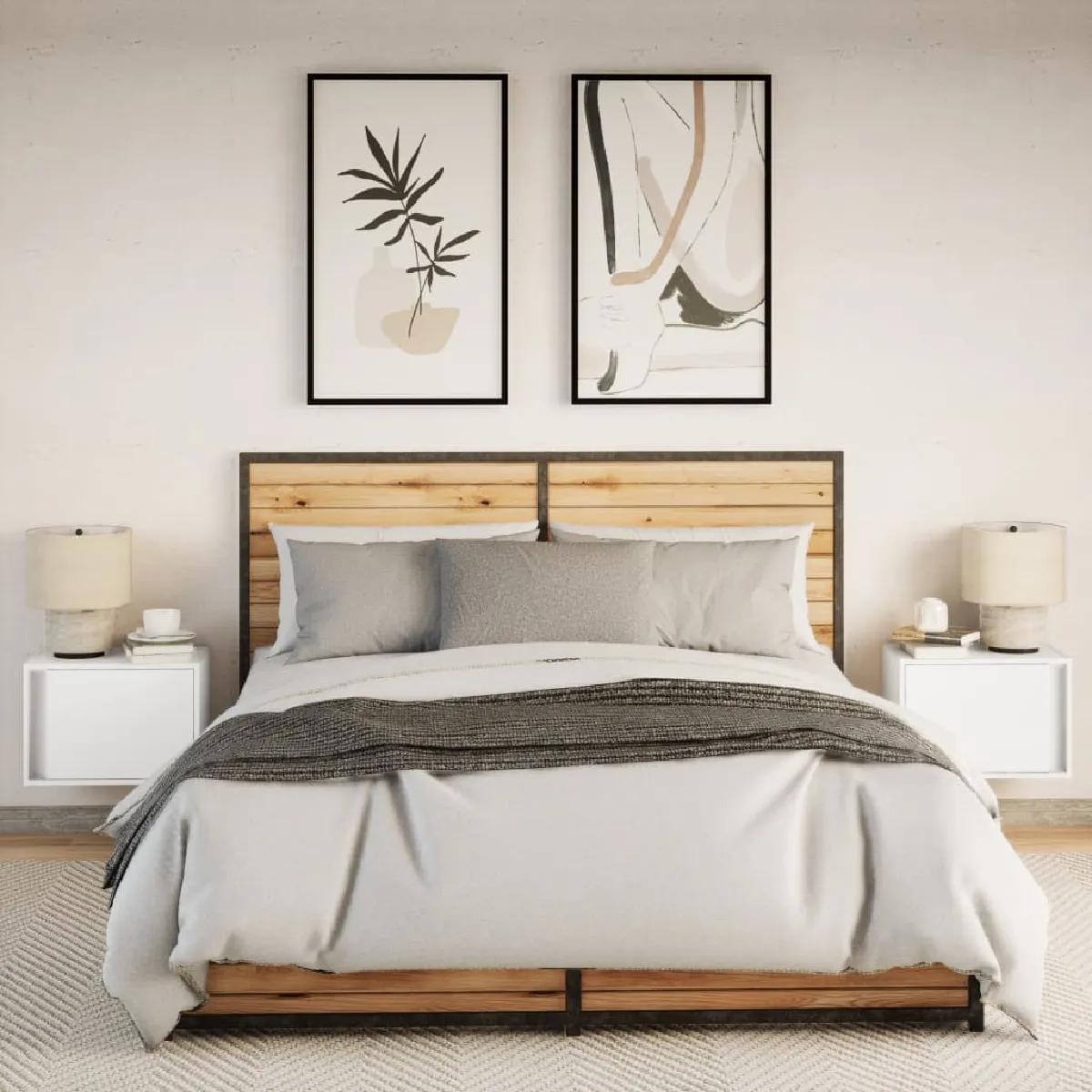 vidaXL - Tables murales LED 2 pcs Blanc