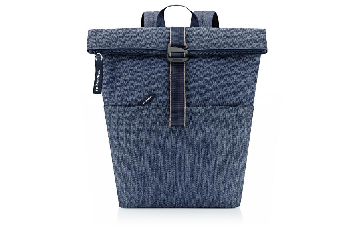 Freizeitrucksack Rolltop Backpack Herringbone Dark BlueRanzen für Freizeit, Arbeitsweg und City-Trip