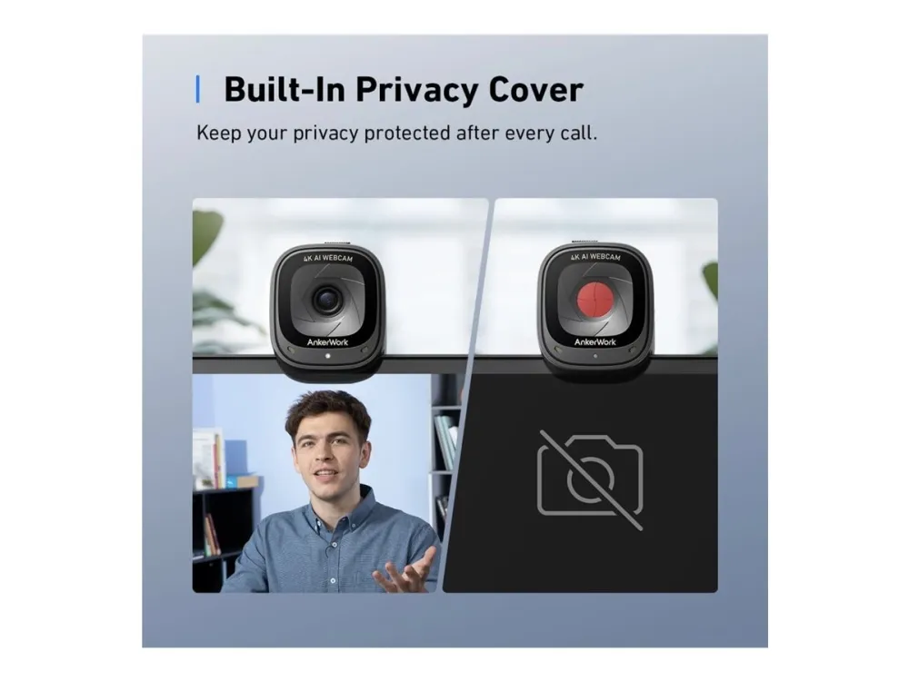 Anker AnkerWork C310 - Webcam - farve - audio - USB 3.0 - DC 5 V