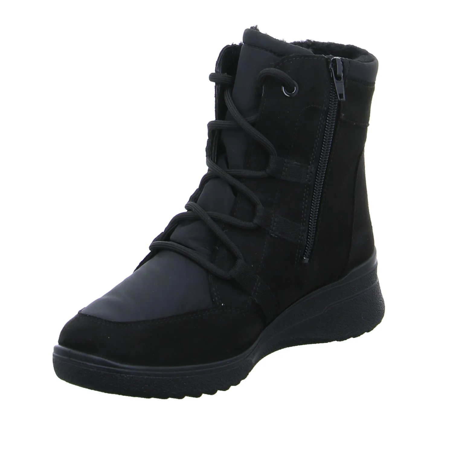 ARA Comfort-Snowboot Schwarz Lederimitat  Wechselfussbett und Gore-Tex
