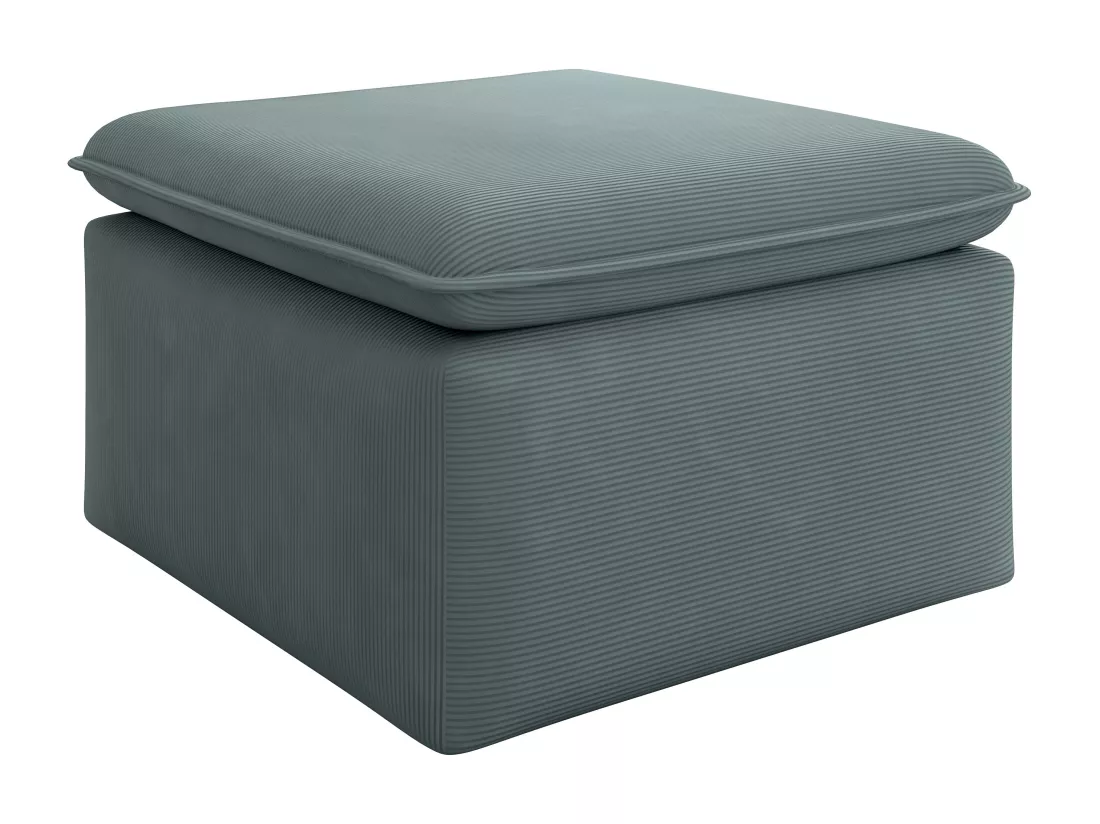 Pouf en velours côtelé bleu TEODORA