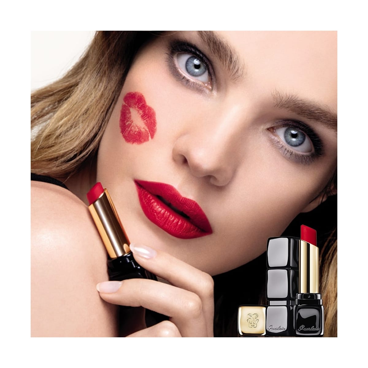 GUERLAIN KissKiss Tender Matte Rouge à Lèvres Mat Lumineux Fin et Fondant Confort 16H