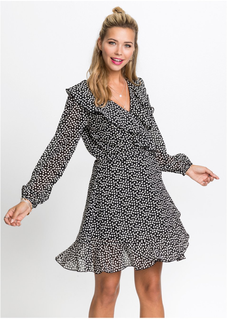 Robe style portefeuille à volants