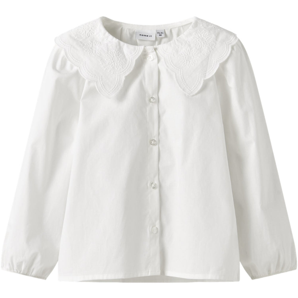 Køb Name It Bright White Nmfrollaring Ls Shirt