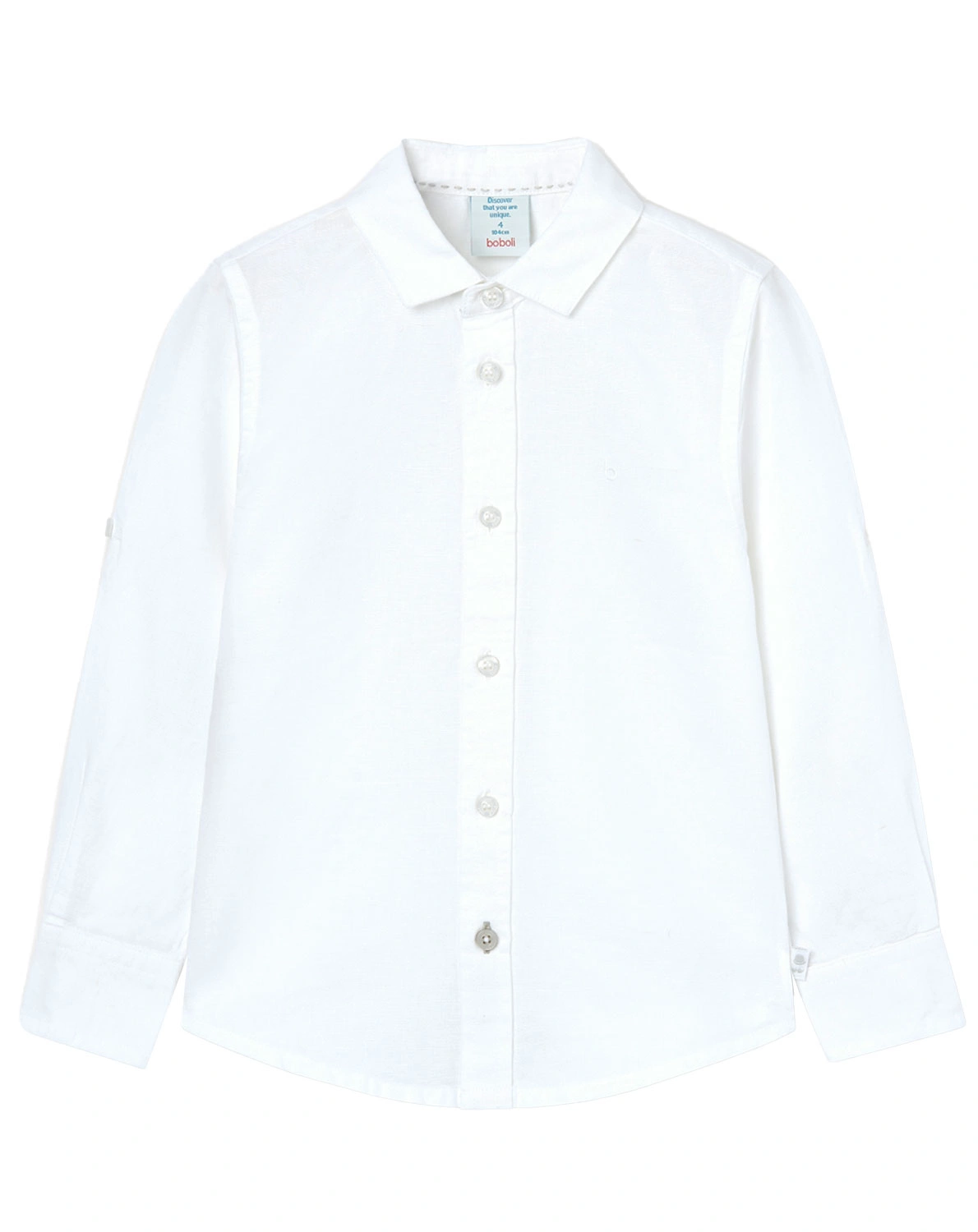 Langarmhemd LINEN in weiß