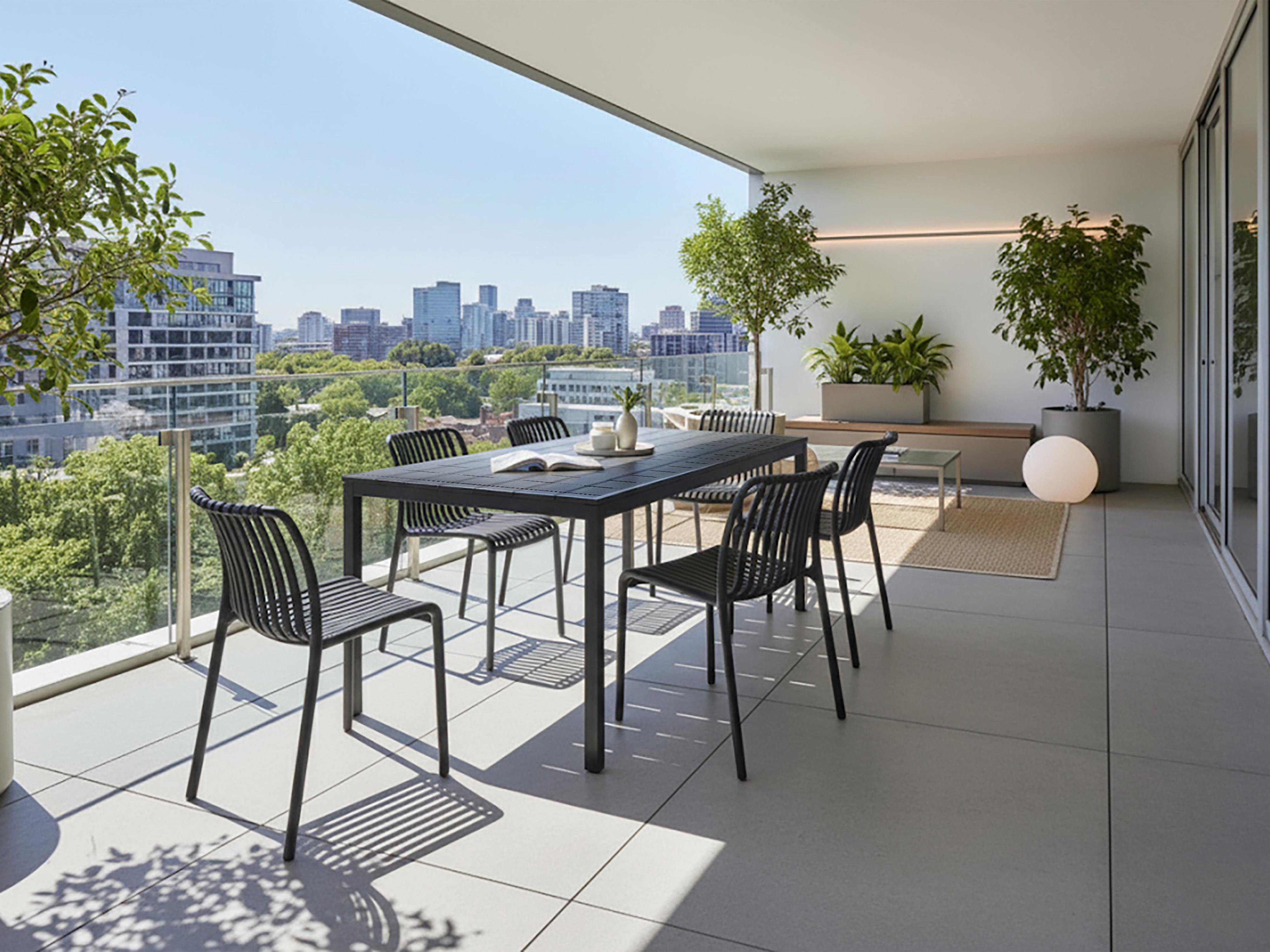 Tuin eettafel BARTICA 154 cm 84 cm Zwart