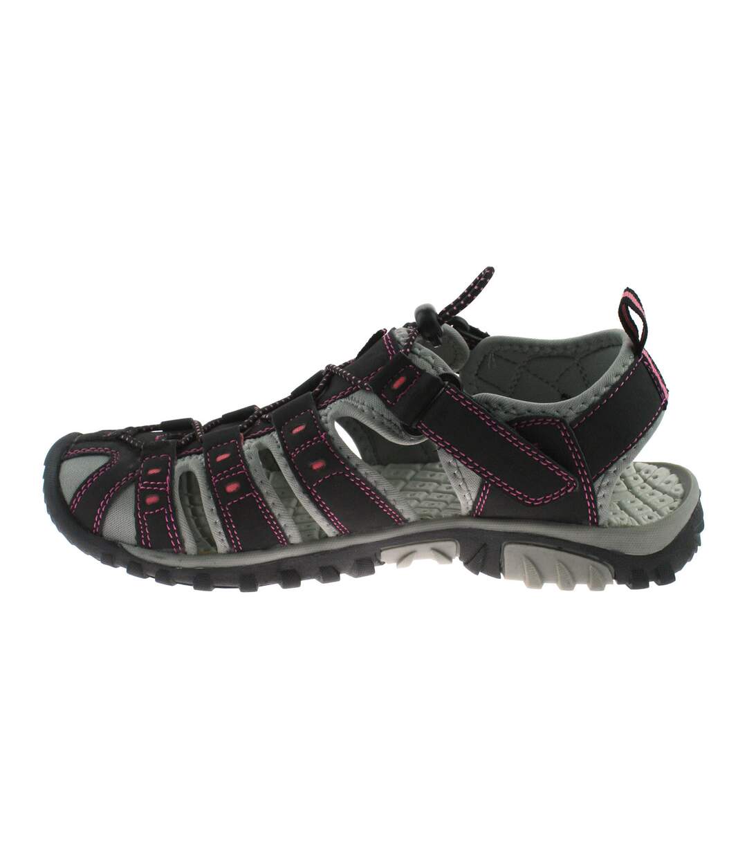 PDQ - Sandales à scratch - Femme (Noir/Rose) - UTDF410